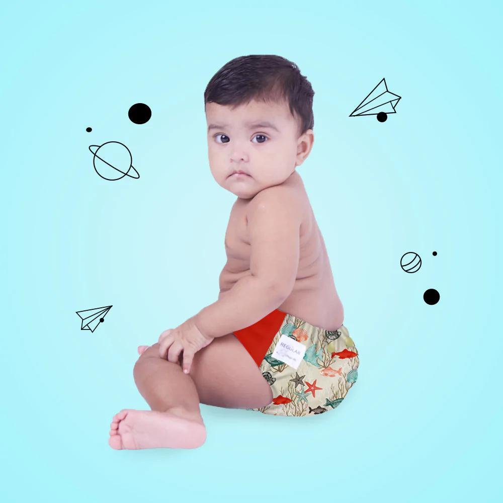 
                  
                    Regular Diaper by Snugkins - Cloth Diapers for daytime use (Fits babies 5-17kgs) - Aquatic Dream - Kreate- Baby Care
                  
                