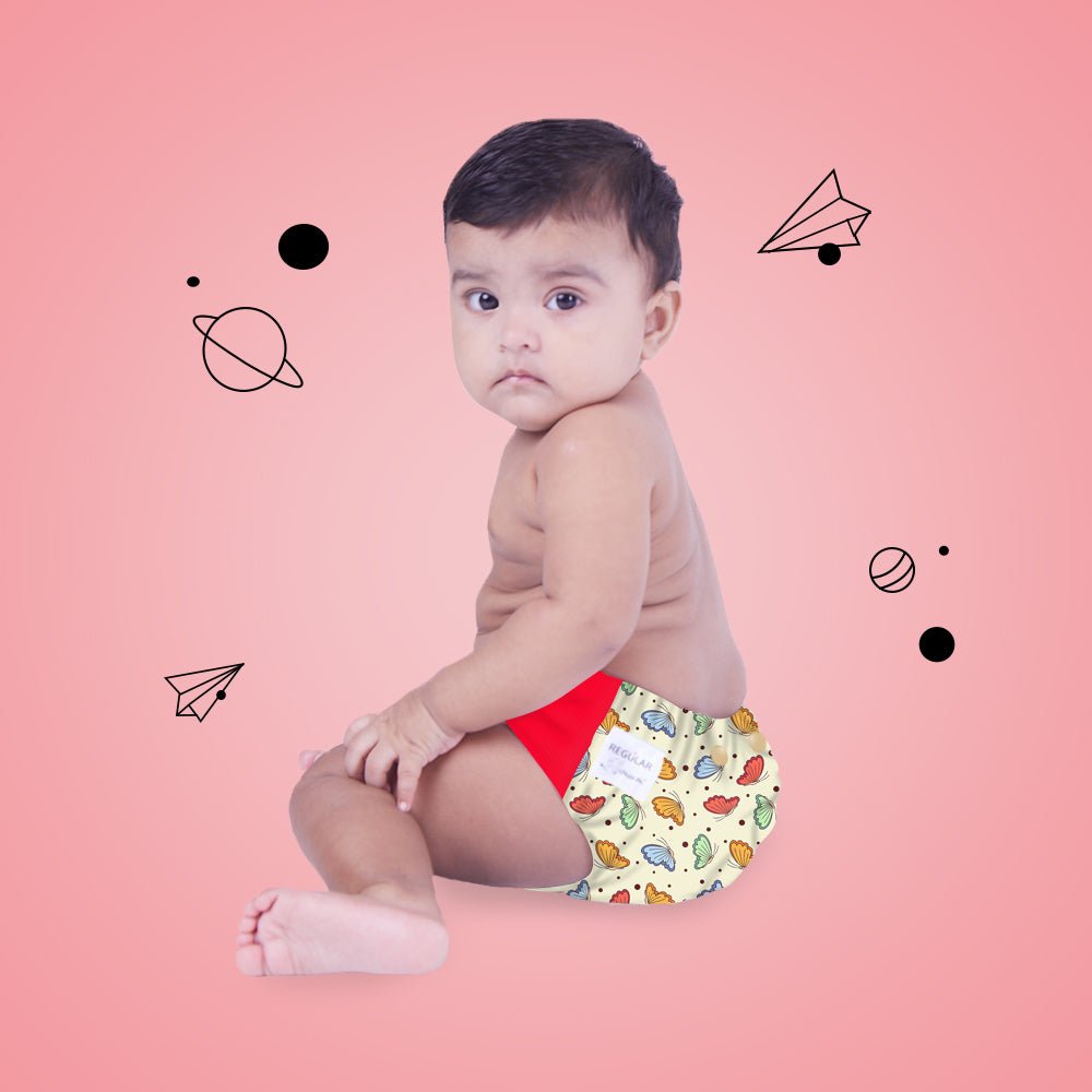 
                  
                    Regular Diaper by Snugkins - Cloth Diapers for daytime use (Fits babies 5-17kgs) - Butterfly Kisses - Kreate- Baby Care
                  
                