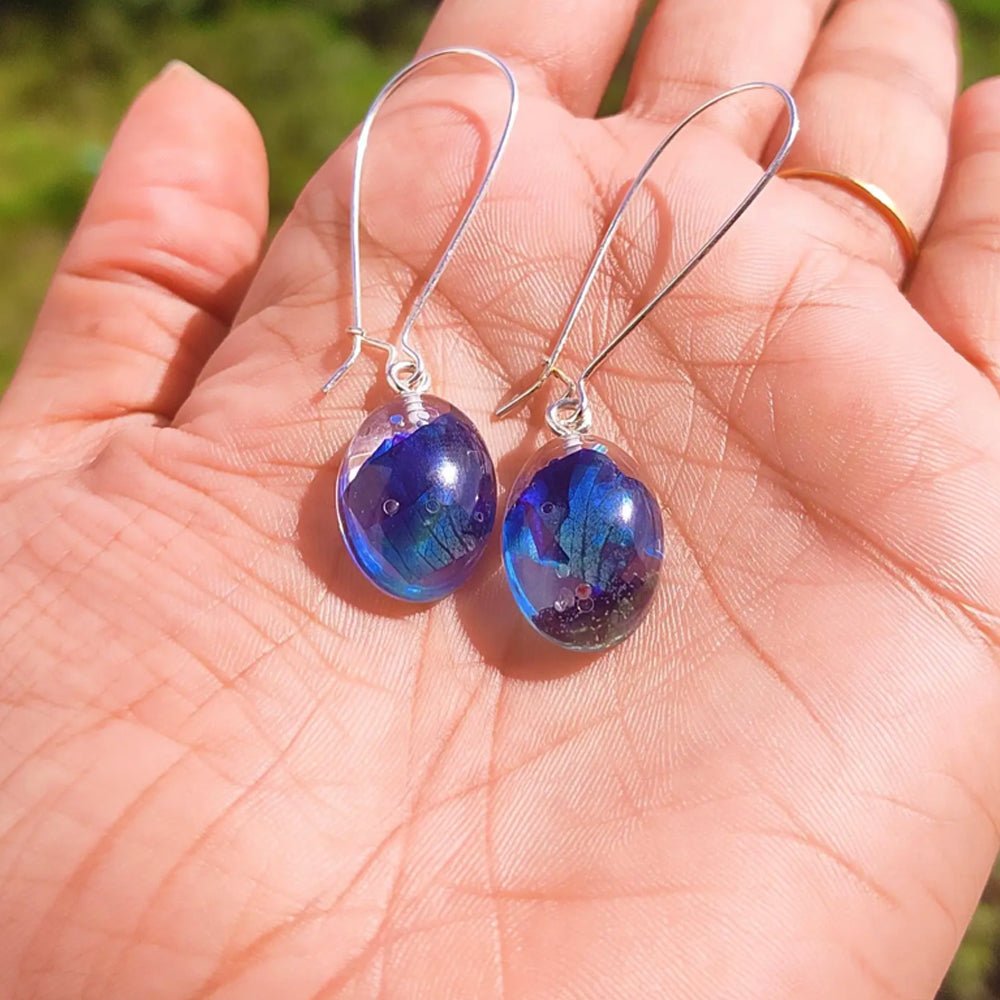 
                  
                    Resin Blue Pea Earrings - Kreate- Earrings
                  
                