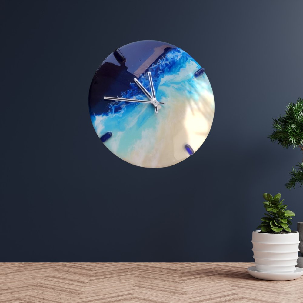 Resin Clock Beach Theme - Kreate- Wall Decor