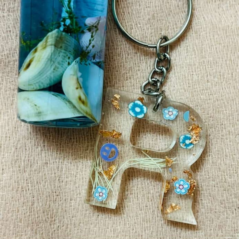 Resin Customized Letter Keychain - Kreate- Key Chains