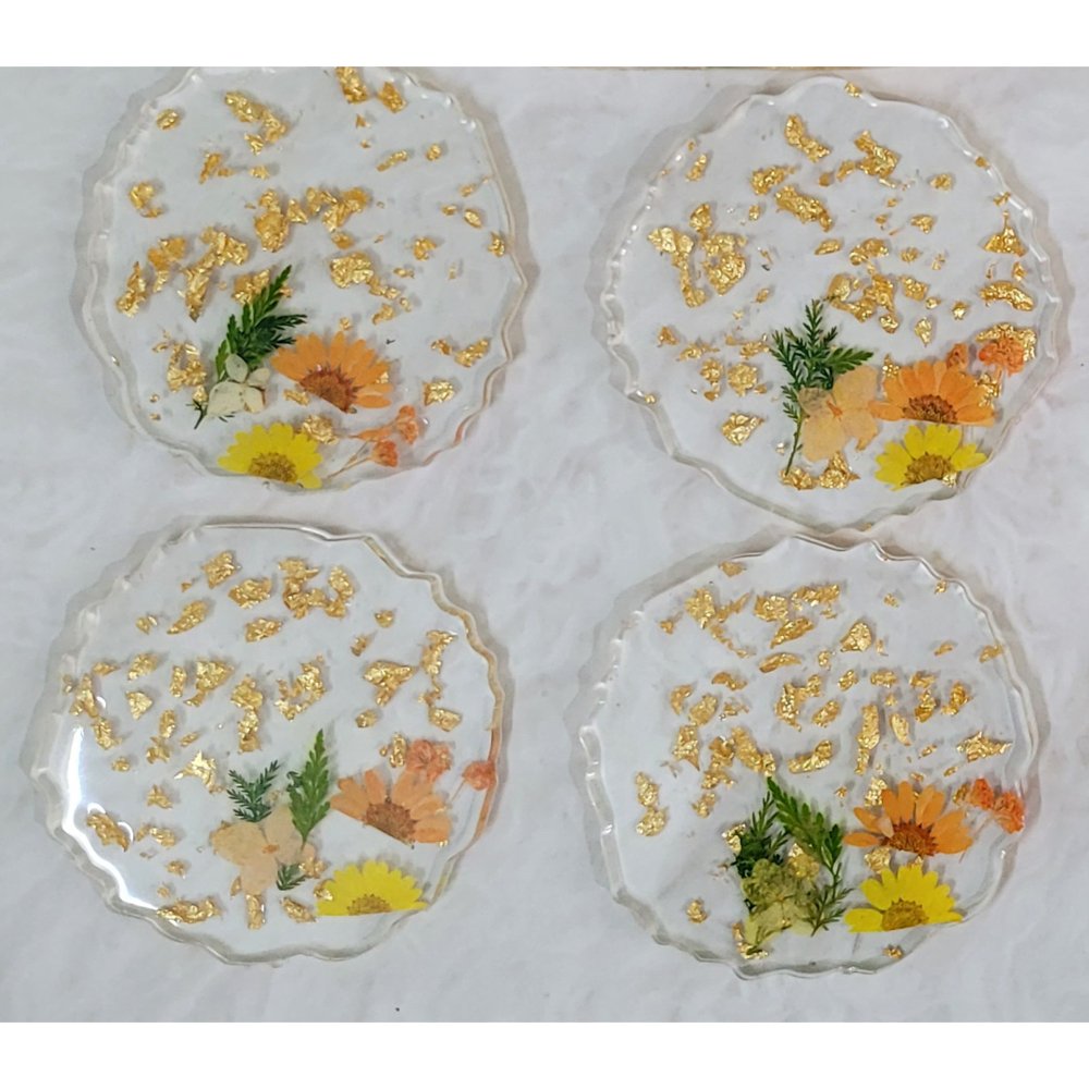 
                  
                    Resin Floral Coaster (Set of 4) - Kreate- Coasters
                  
                