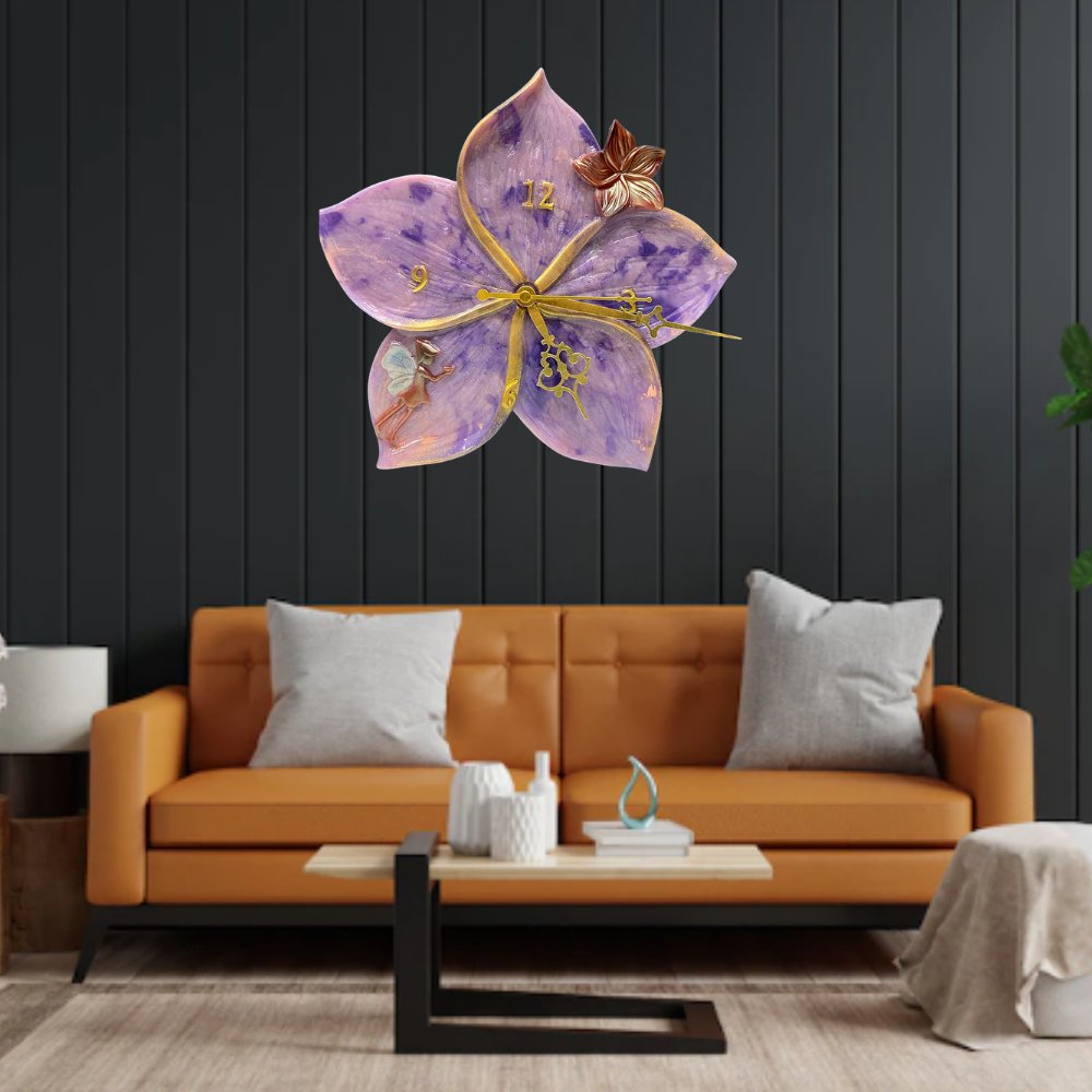 Resin Flower Clock - Kreate- Wall Decor