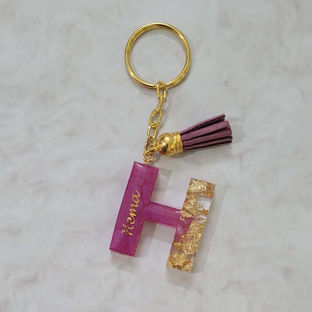Resin Initial Keychain With Name - Kreate- Keychains