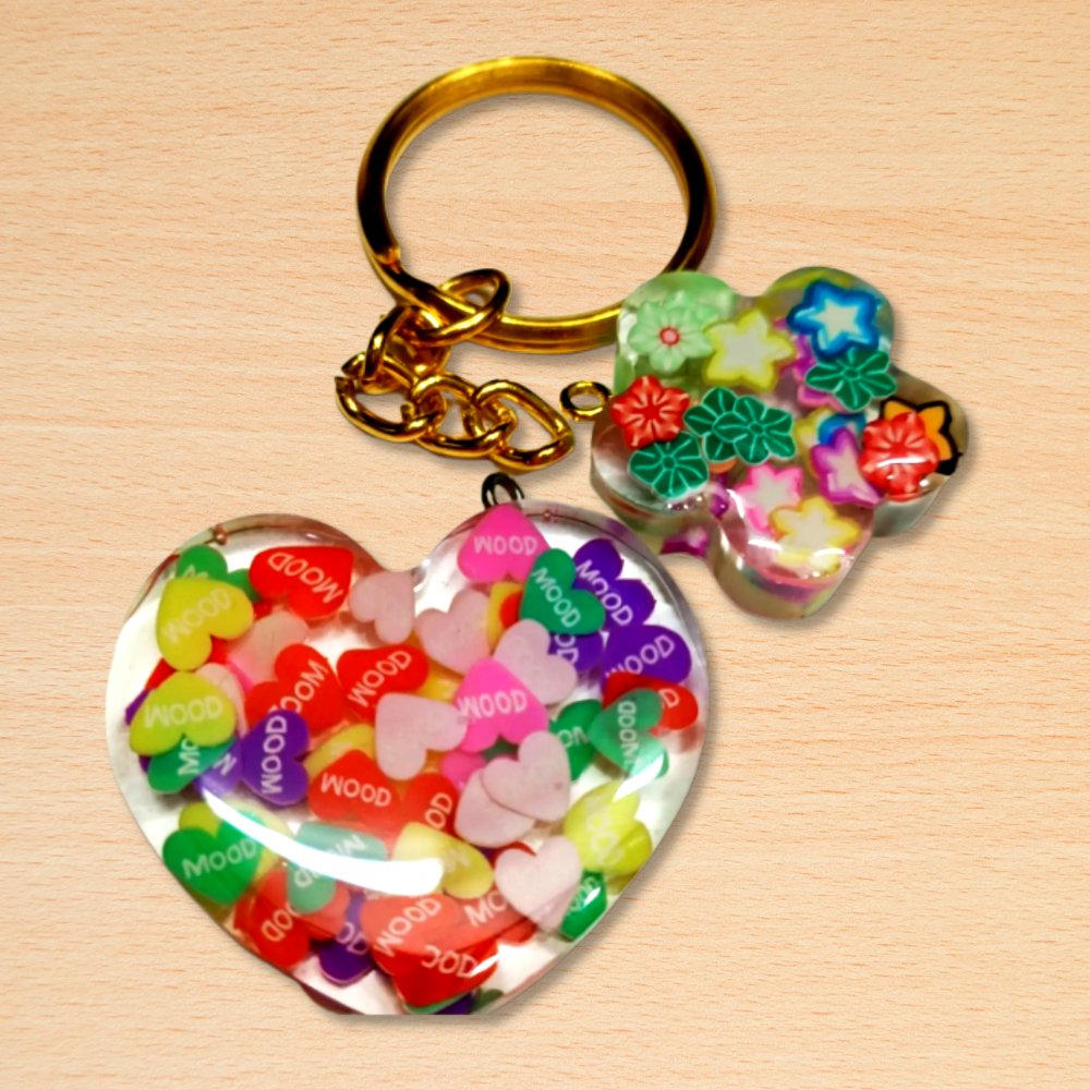 Resin Multicolour Keychain - Kreate- Key Chains