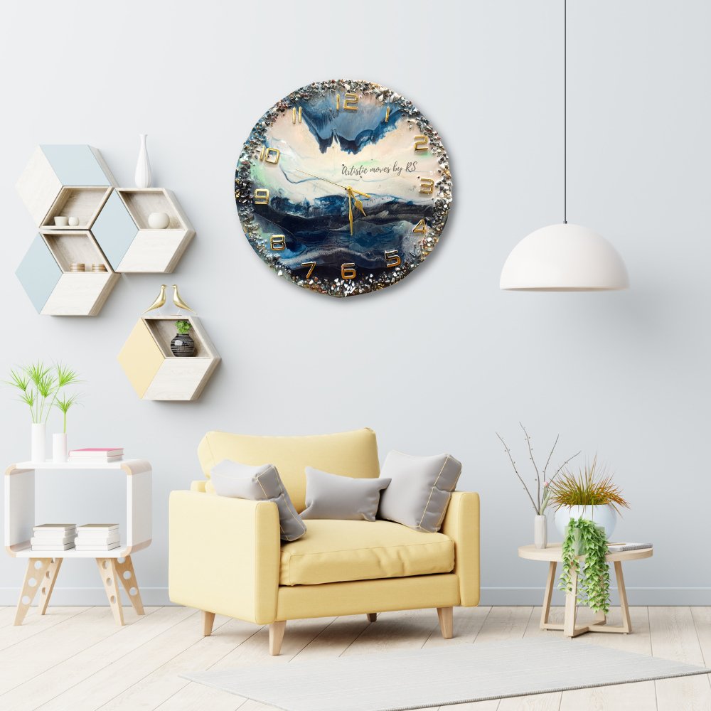 Resin Wall Clock - Kreate- Wall Decor