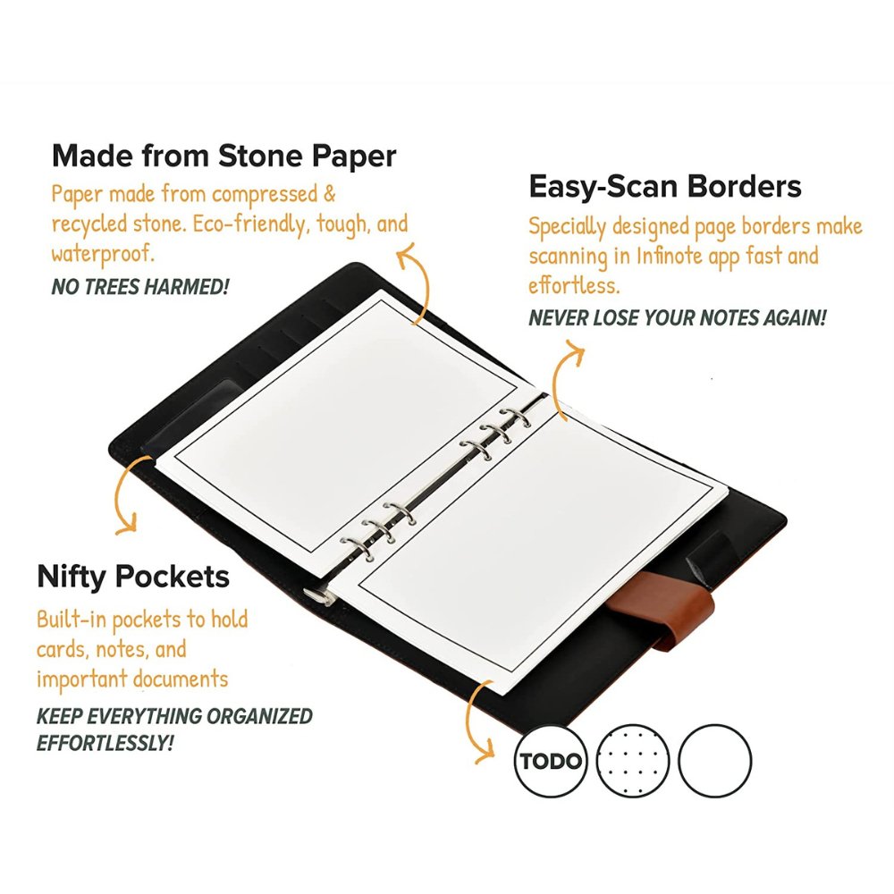 
                  
                    Reusable Stone Paper Smart Notebook and Planner (Brown, A5) - Kreate- Notebooks & Diaries
                  
                