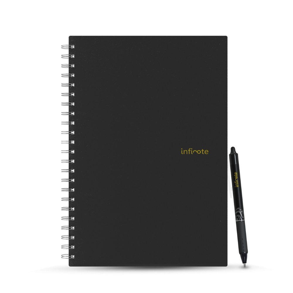 Reusable Stone Paper Smart Notebook (Black, A5) - Kreate- Pens & Pencils