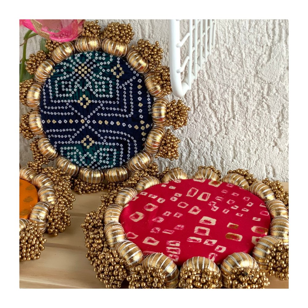Reversible Decorative Festive Platter - 8 inches - Kreate- Pooja Needs