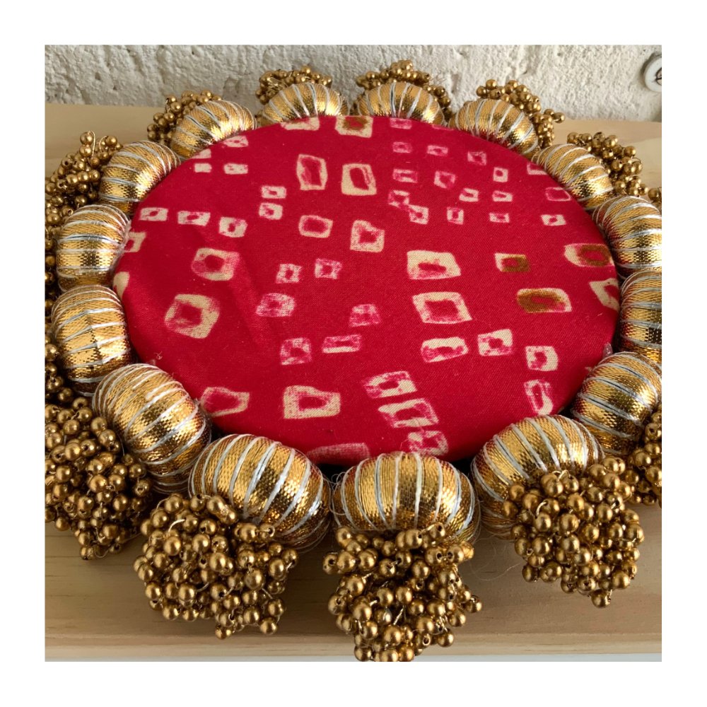 
                  
                    Reversible Decorative Festive Platter - 8 inches - Kreate- Pooja Needs
                  
                