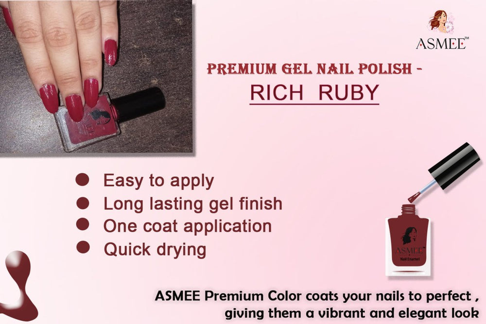 
                  
                    Rich Ruby-Asmee Premium Gel Nail Polish (10ml) - Kreate- Nails
                  
                