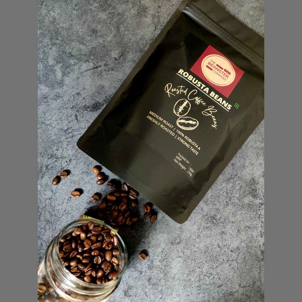 Robusta Roasted Coffee Beans (250g) - Kreate- Coffee