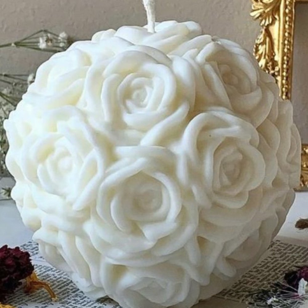 Rose Ball Candle (125g) - Kreate- Candles & Holders