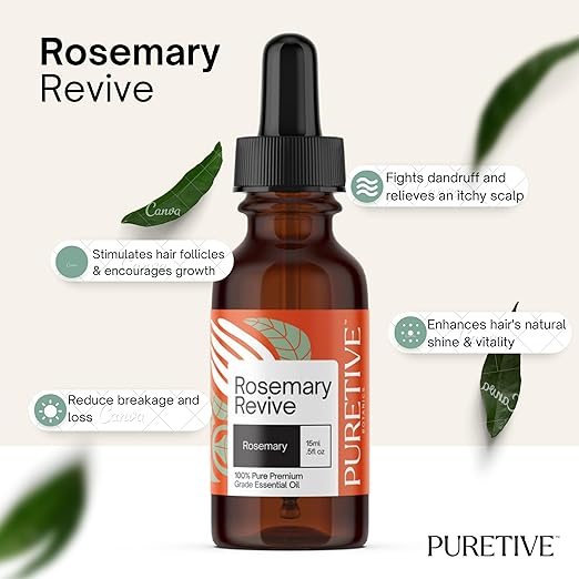 
                  
                    Puretive Botanics Rosemary Essential Oil for Hair Growth, Hair Fall Control, Scalp and Nourishment, Skin Care | |100% Pure & Natural Therapeutic Grade, Undiluted & Aromatherapy | 15ml
                  
                