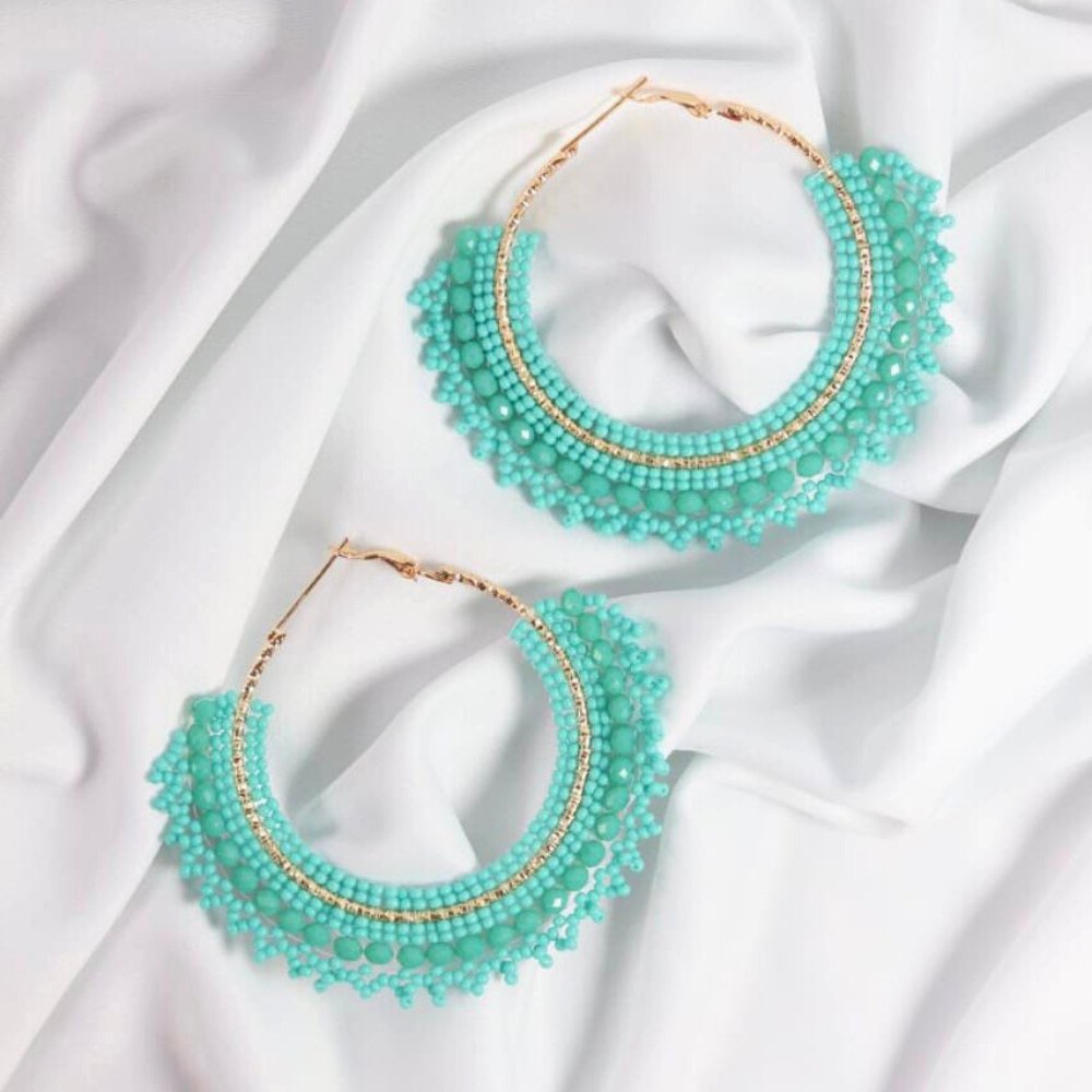 Round Beaded Earrings - Kreate- Earrings