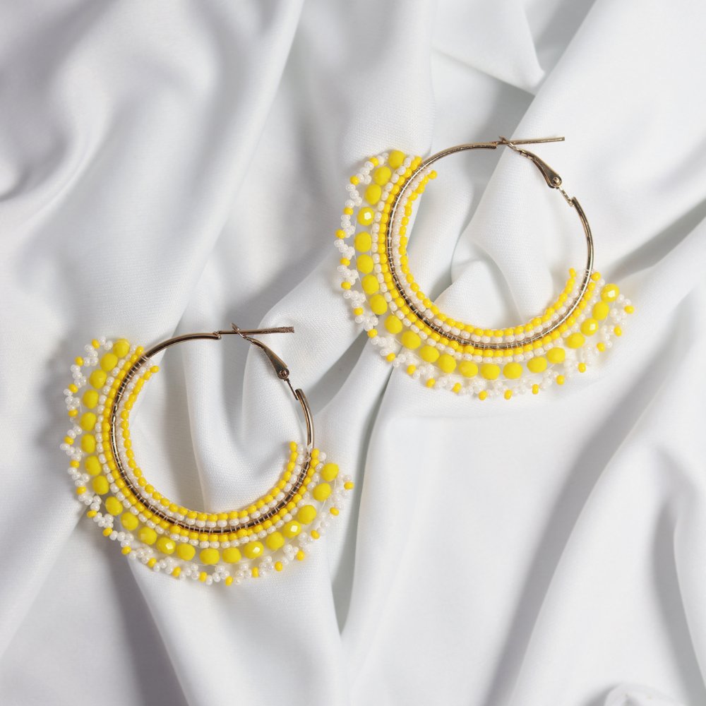 Round Beaded Earrings - Kreate- Earrings