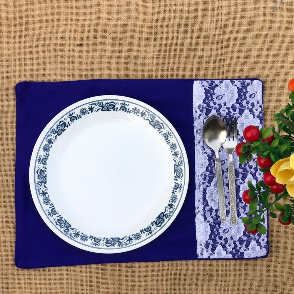 
                  
                    Royal Blue Cotton Placemats (Set of 6) - Kreate- Table Cloth
                  
                
