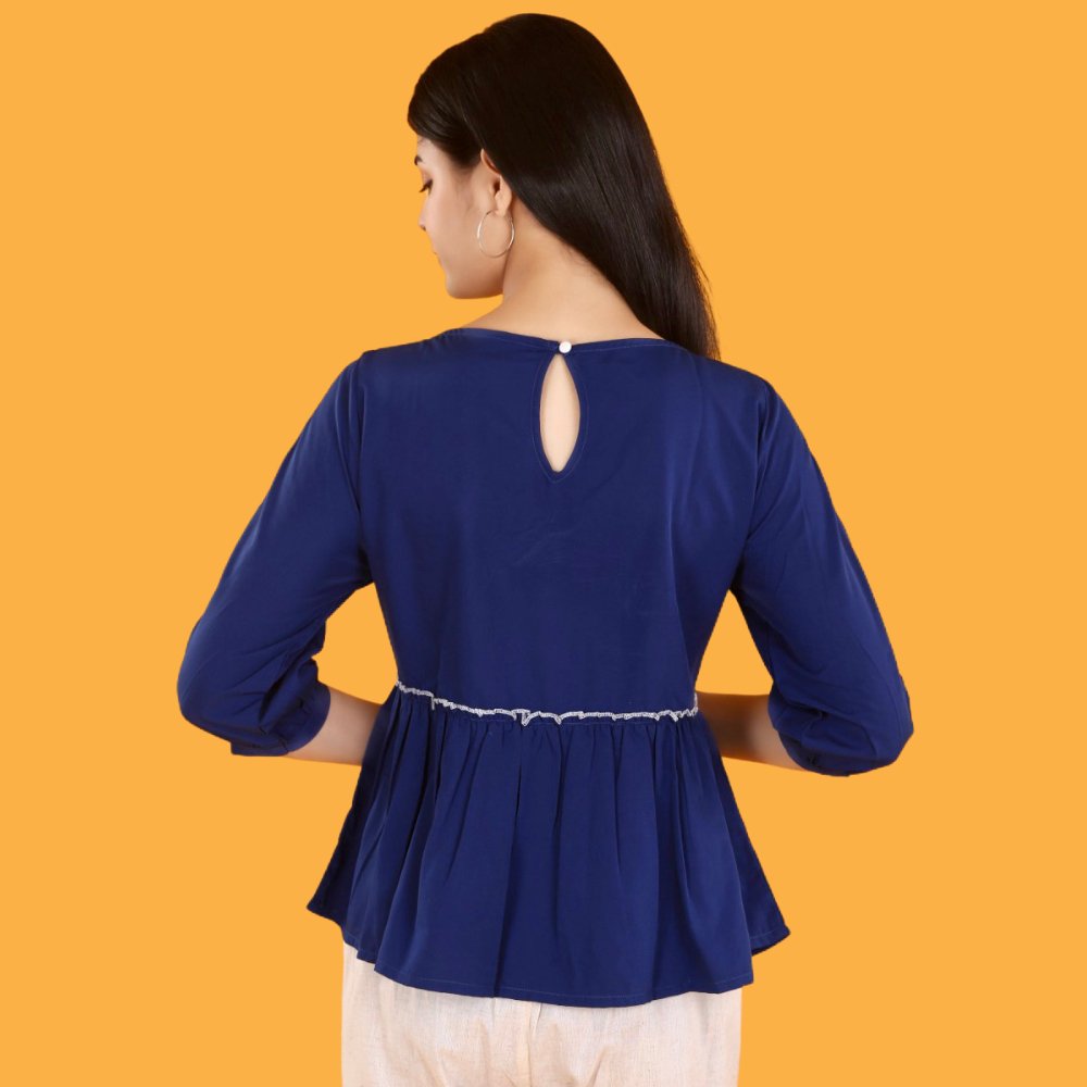 
                  
                    Royal Blue Round Neck Top - Kreate- Tops & T-shirts
                  
                