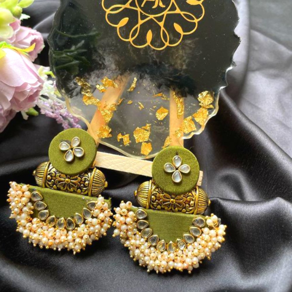 Royal Pairs Greeny Vibes Earrings - Kreate- Earrings