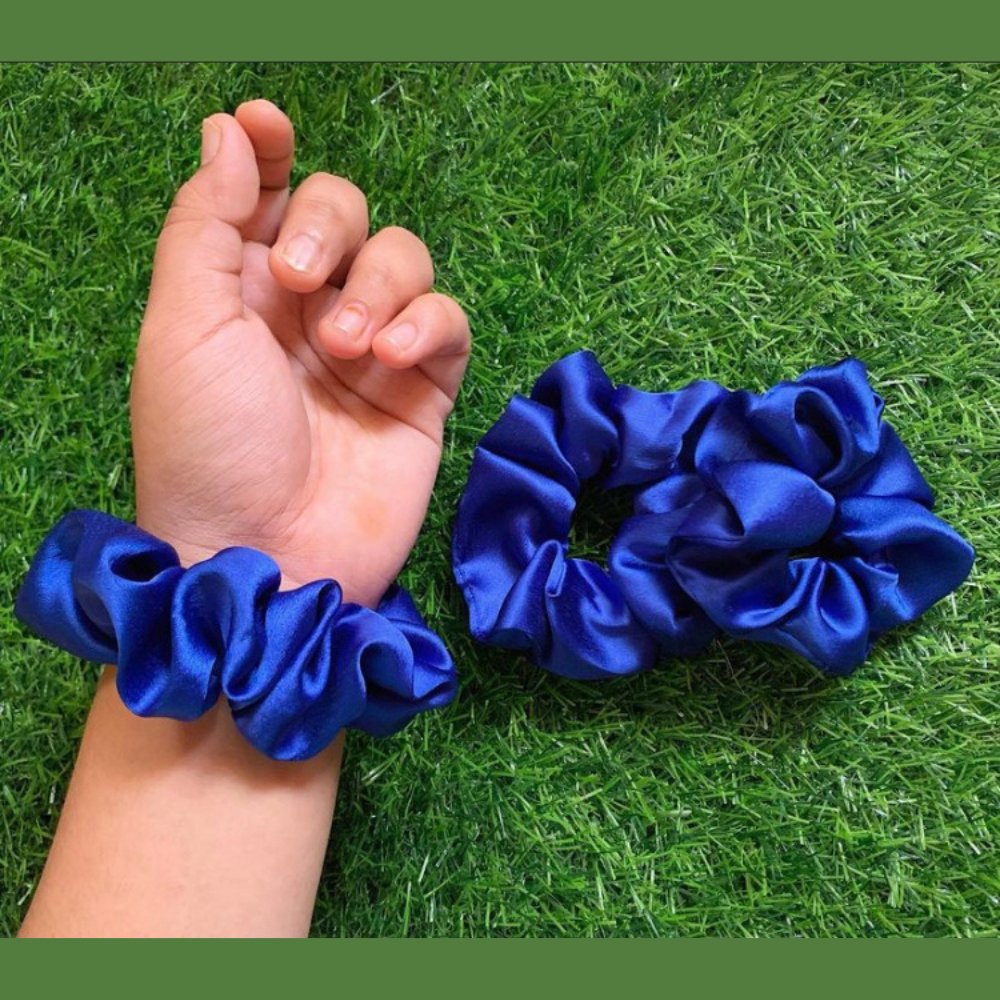 Royale Blue Scrunchies (Set of 4) - Kreate- Scrunchies