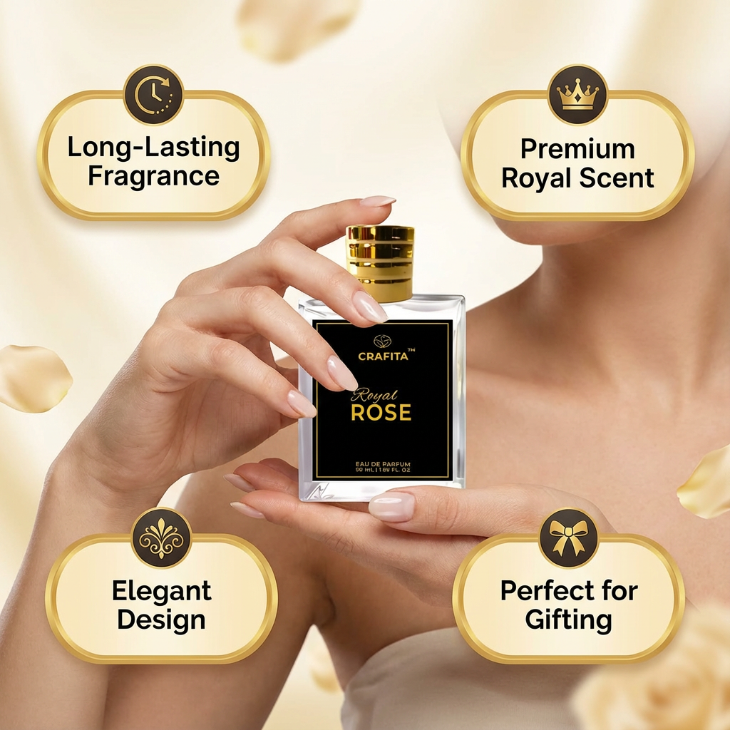 
                  
                    Crafita Royal Rose Perfume For Women | Eau De Parfum | All Day Fragrance | Travel Friendly | Perfect Gift Set | Long Lasting | Pocket Perfume -50 mL
                  
                