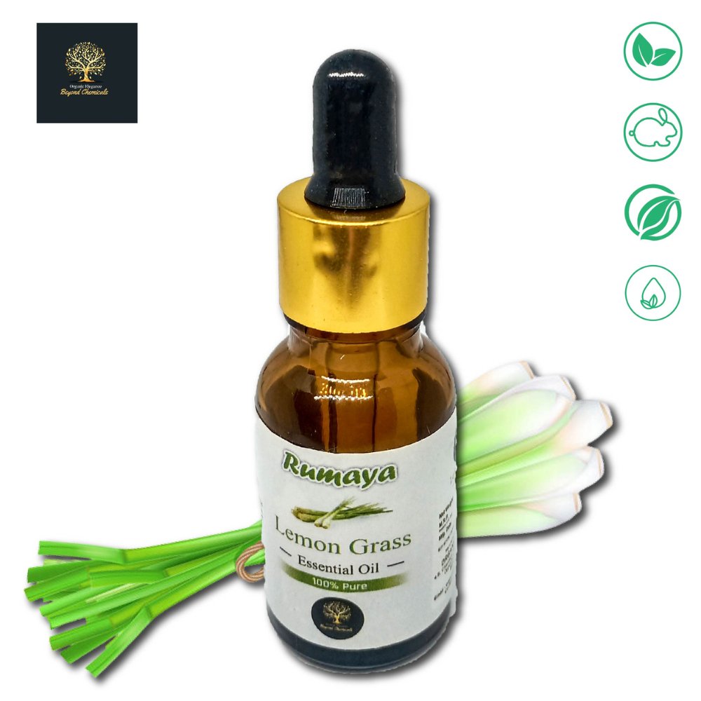 Rumaya Diluted Lemongrass Essential Oil (30ml) - Kreate- Face & Body Oils