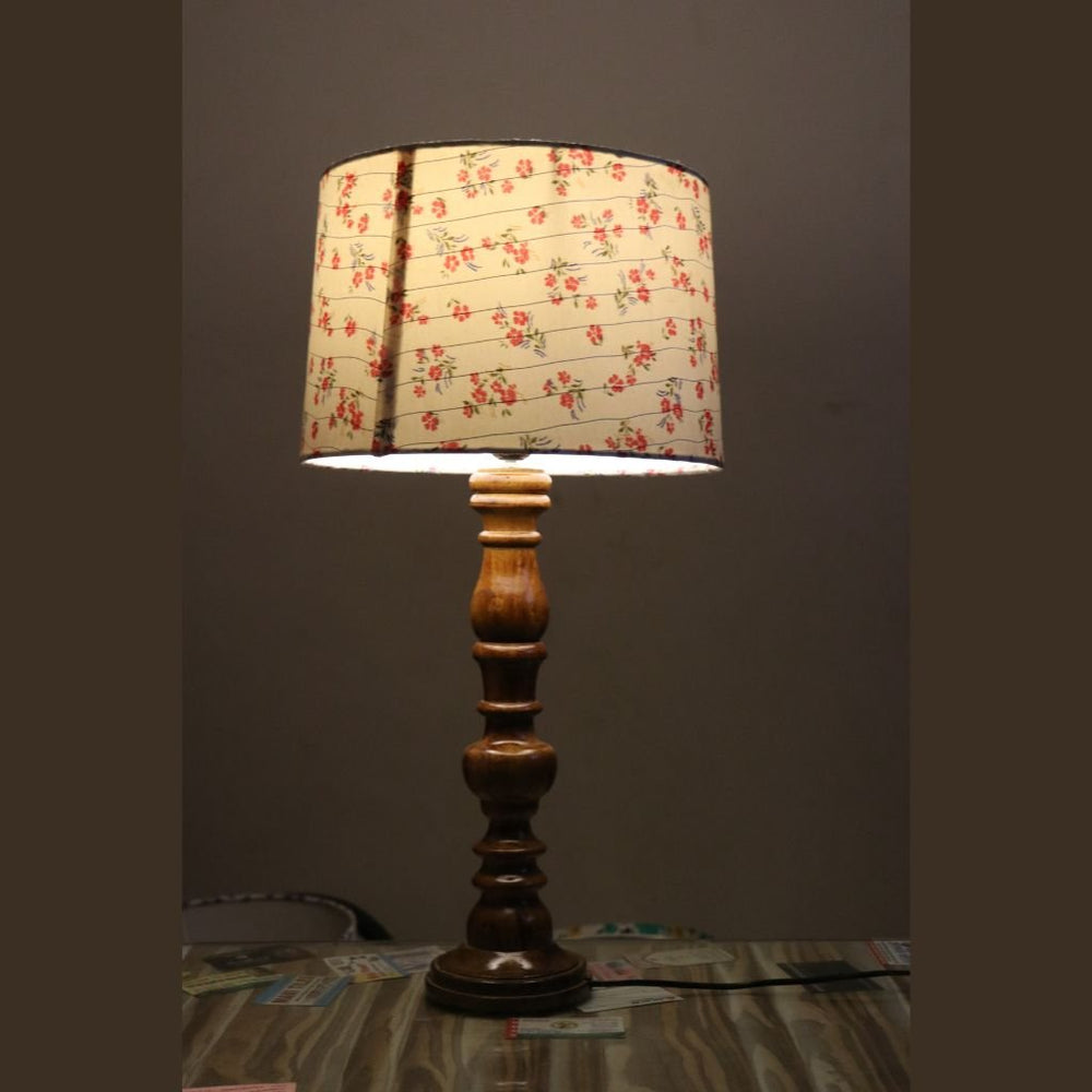 Rustic Grey Body Floral Table Lamp - Kreate- Lamps