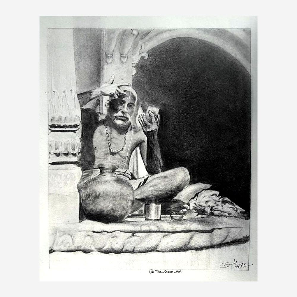 
                  
                    Sadhu Graphite Sketch - Kreate- Painting
                  
                