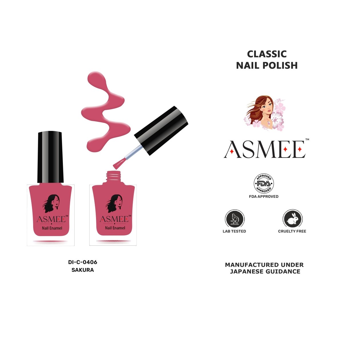 
                  
                    Sakura-Asmee Classic Nail Polish (10ml) - Kreate- Nails
                  
                