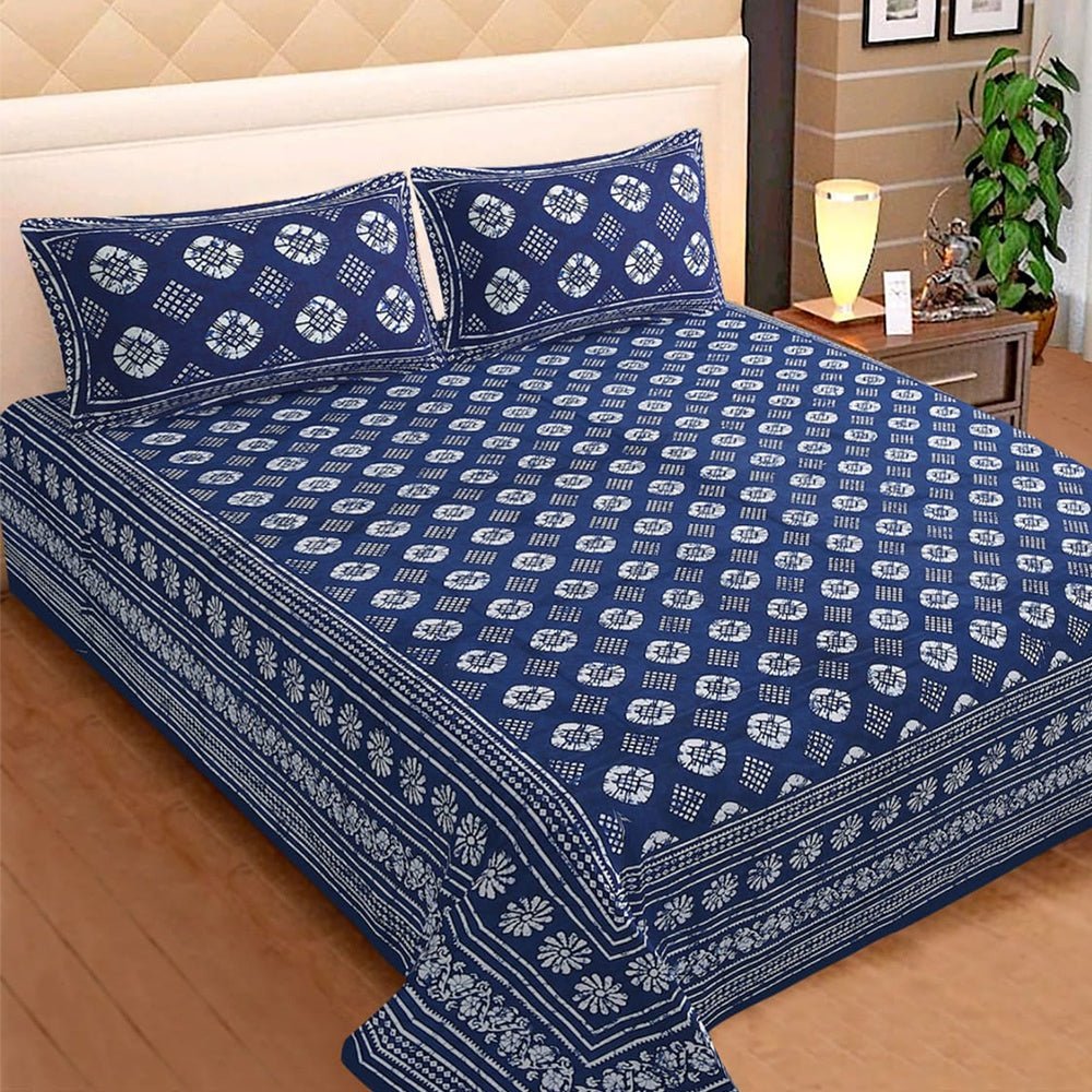 
                  
                    Sanganeri Printed Cotton King Size Double Bedsheet with 2 Pillow Covers - Kreate- Bedding
                  
                