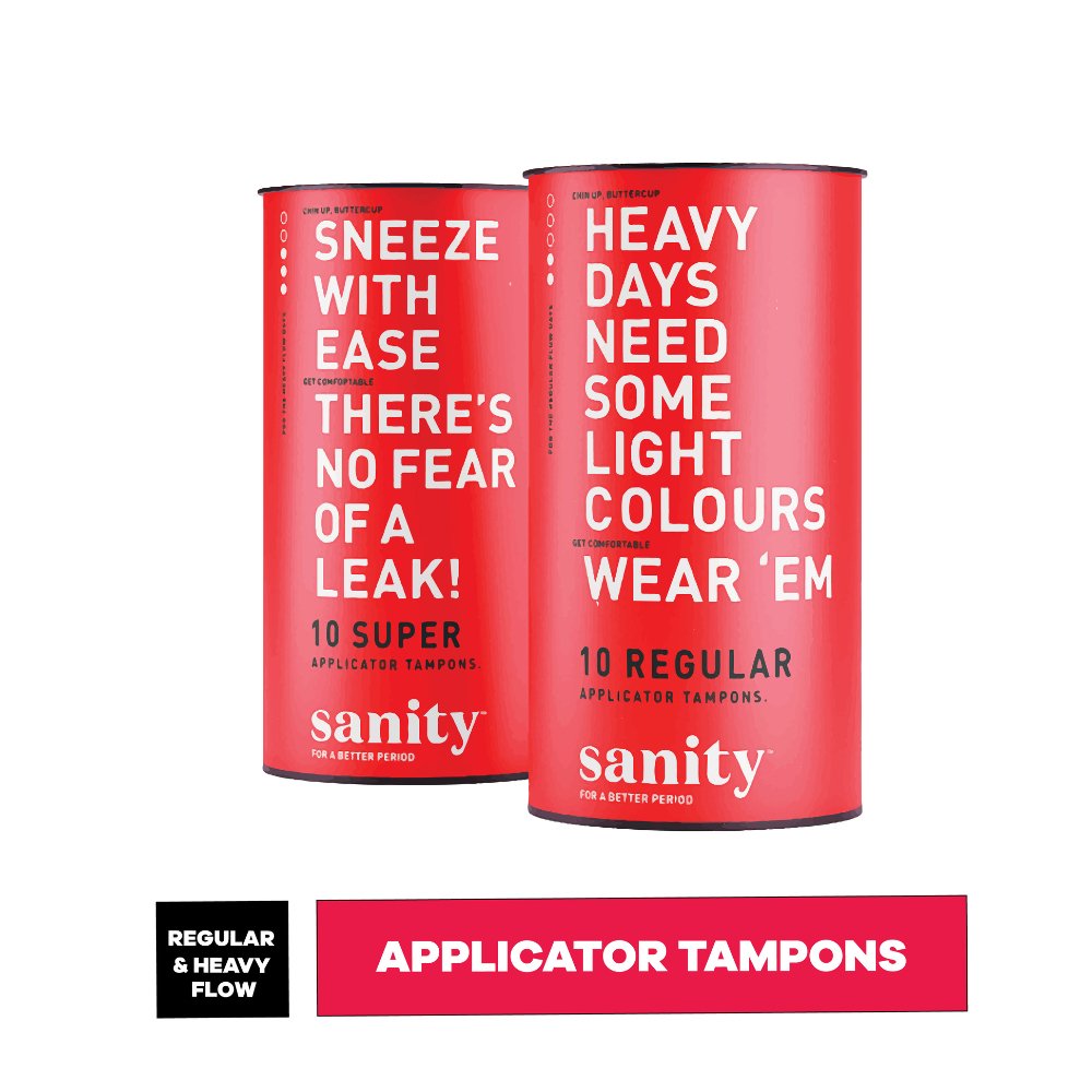 Sanity Regular and Super Applicator Tampons (Pack of 20) - Kreate- Tampons
