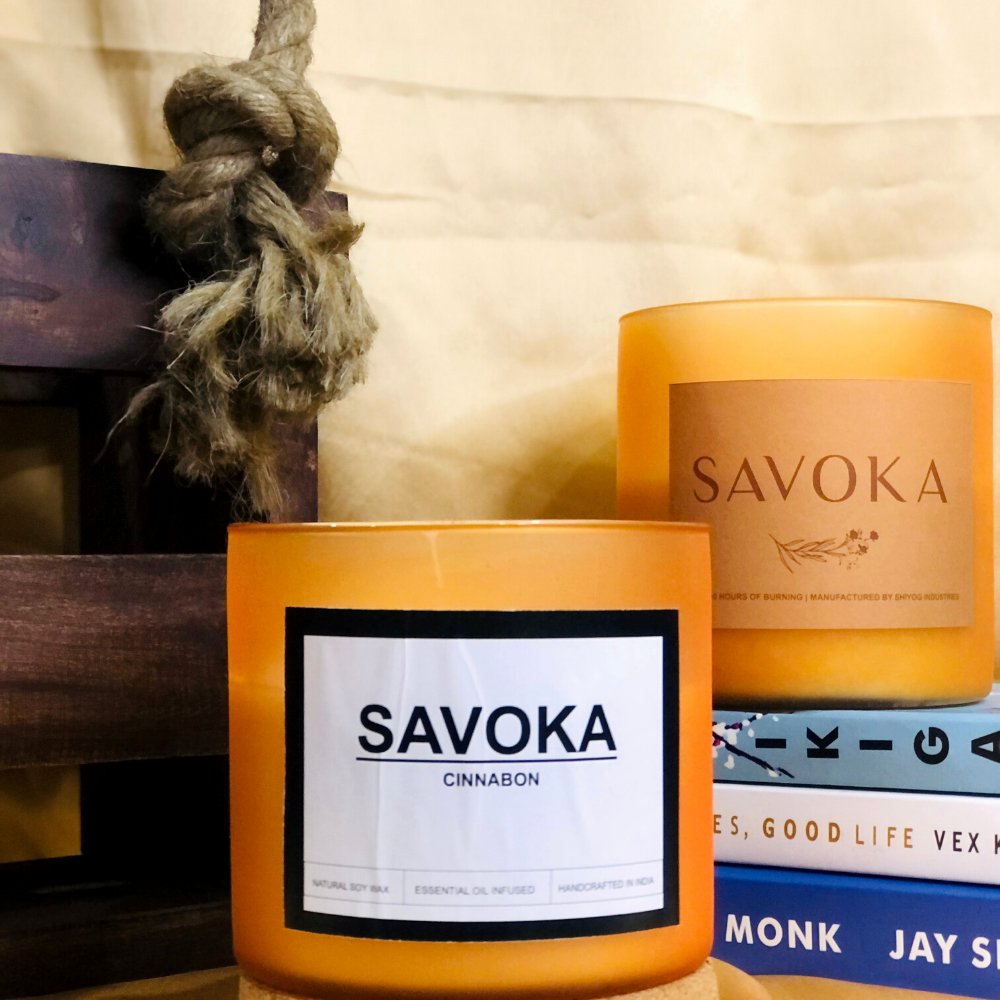 
                  
                    SAVOKA Handmade Cinnabon Scented Candle (Set of 2) - Kreate- Candles & Holders
                  
                