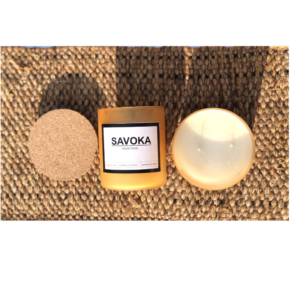 
                  
                    SAVOKA Handmade Indian Rose Scented Candle (Set of 2) - Kreate- Candles & Holders
                  
                
