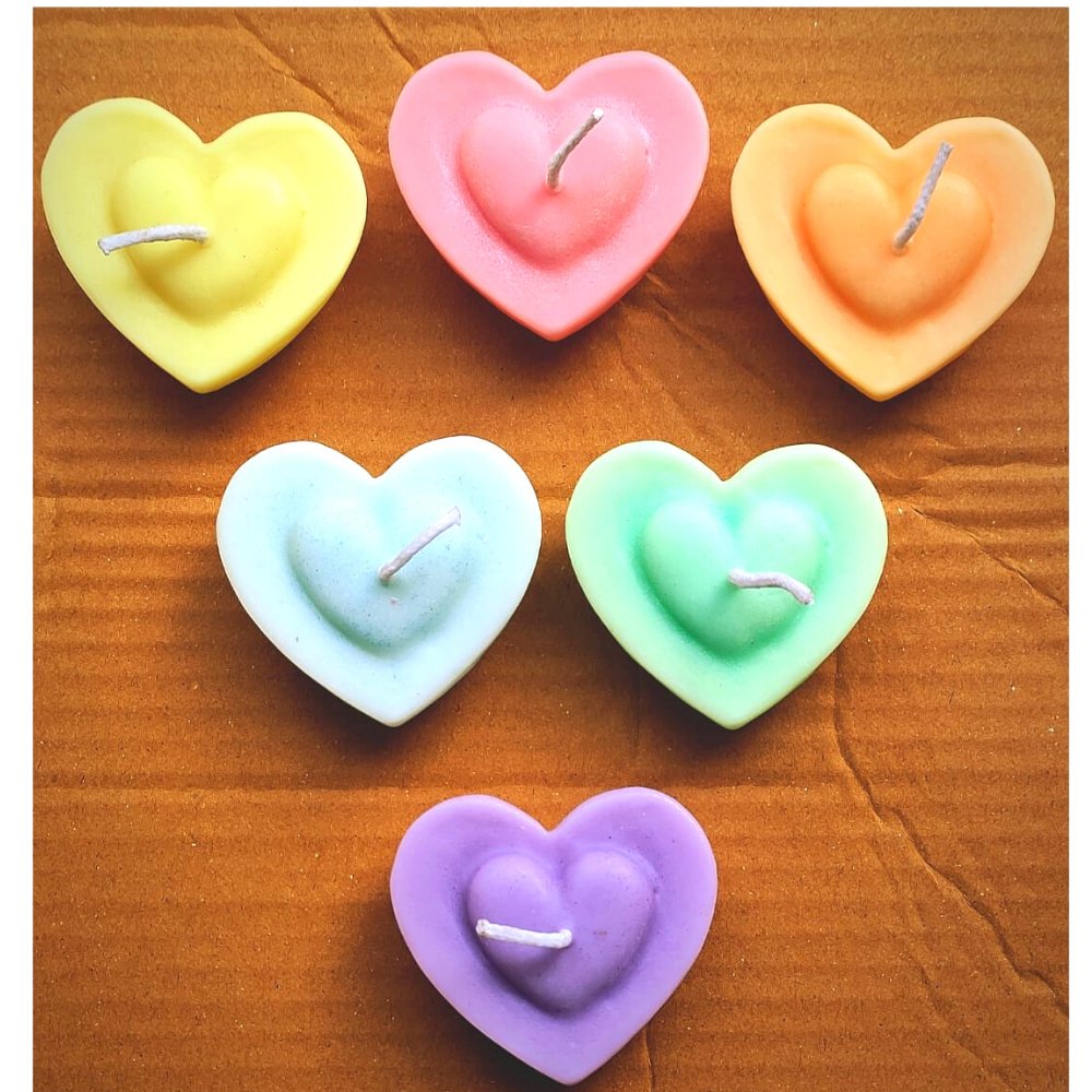 Scented Heart Shaped Candle(Set of 3) - Kreate- Candles & Holders