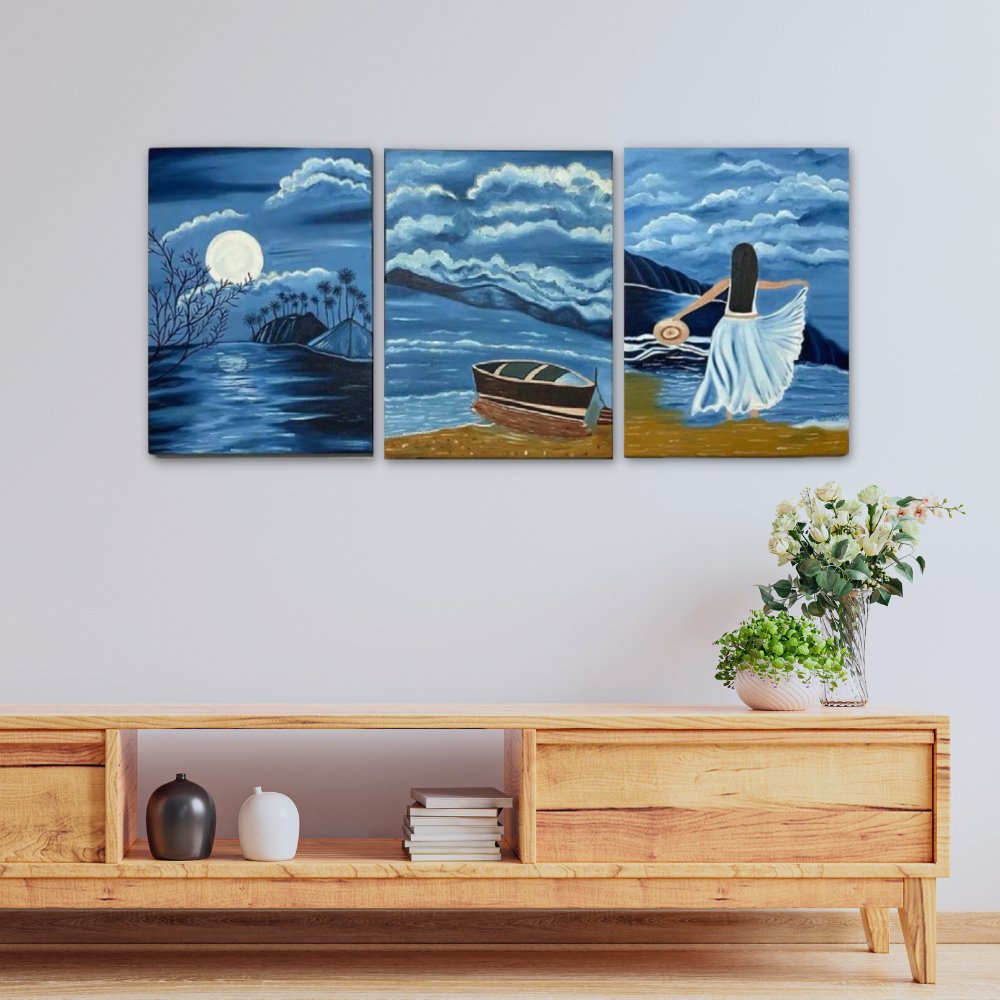 Sea Side Paintings (Set of 3) - Kreate- Painting