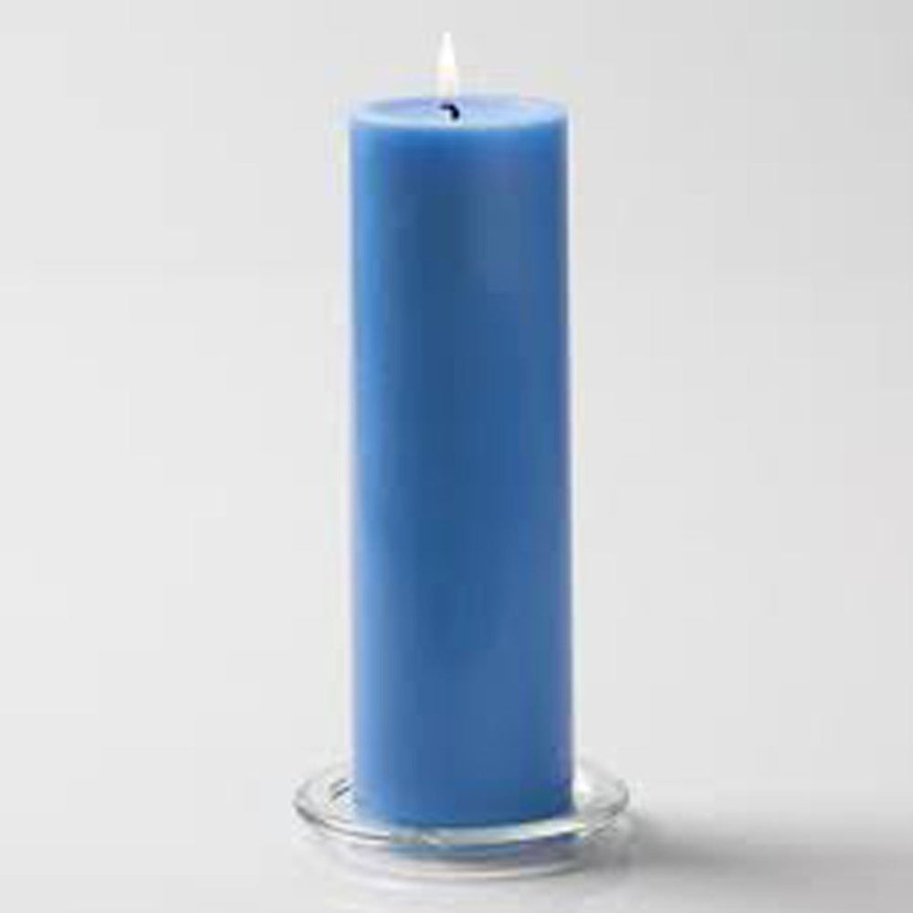 SeaWeed Aroma Blue Pillar Candle (Large) - Kreate- Candles & Holders