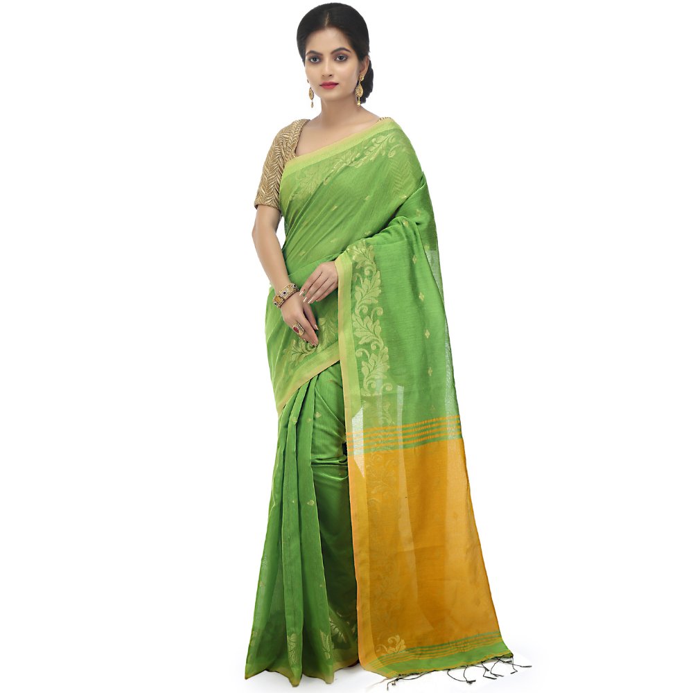 Self Design Cotton Silk Handloom Saree with Zari Work - Kreate- Sarees & Blouses