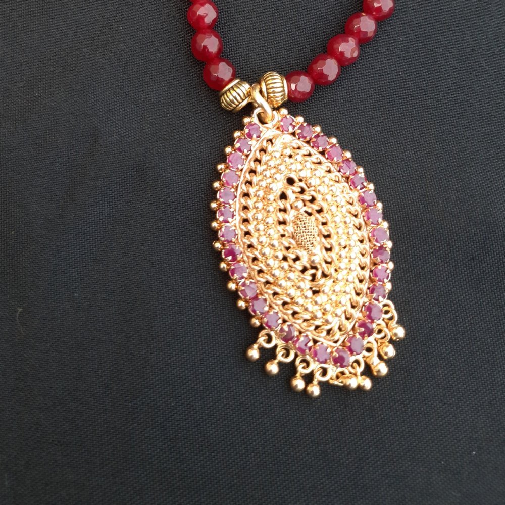 
                  
                    Semi Precious Red Agate Beads Necklace - Kreate- Neckpieces
                  
                