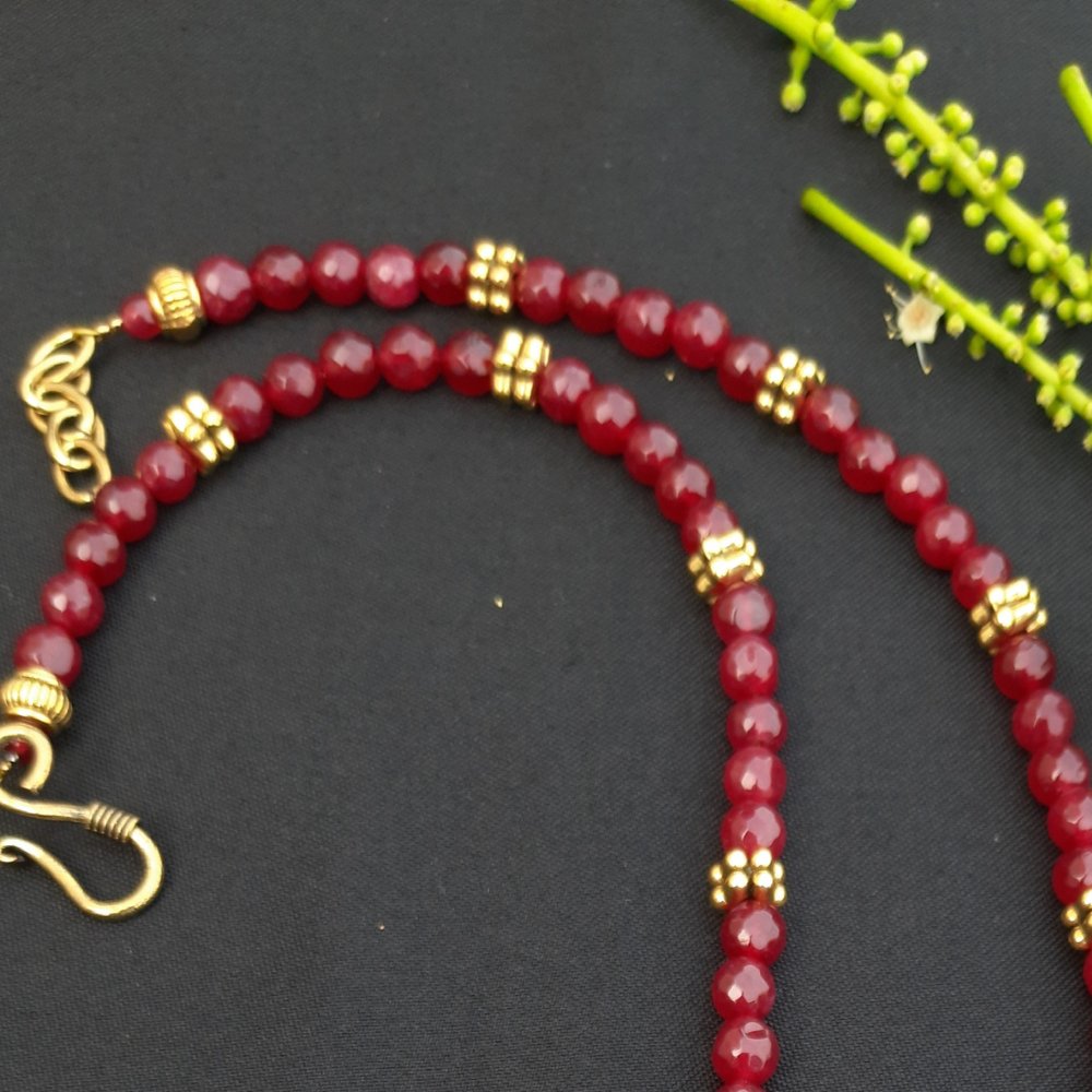 
                  
                    Semi Precious Red Agate Beads Necklace - Kreate- Neckpieces
                  
                