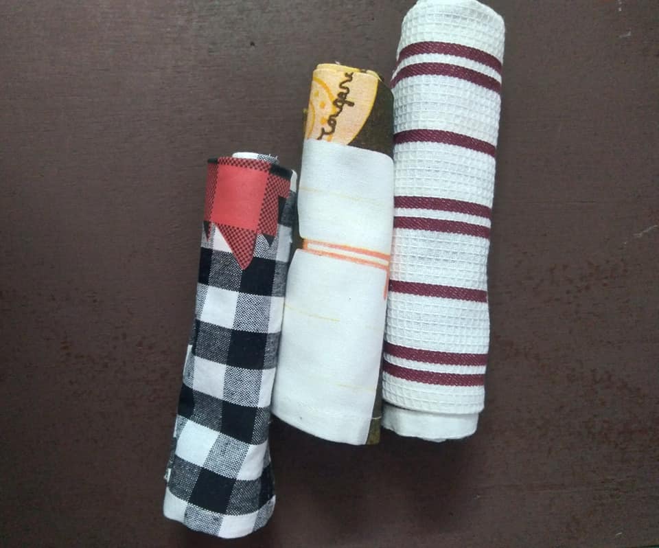 Set of 3 COTTON Kitchen Towels Tea Towels