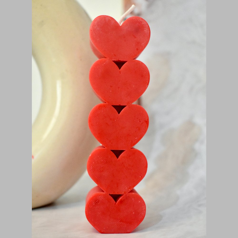 Shades of Soy Heart Pillar Candle - Kreate- Candles & Holders