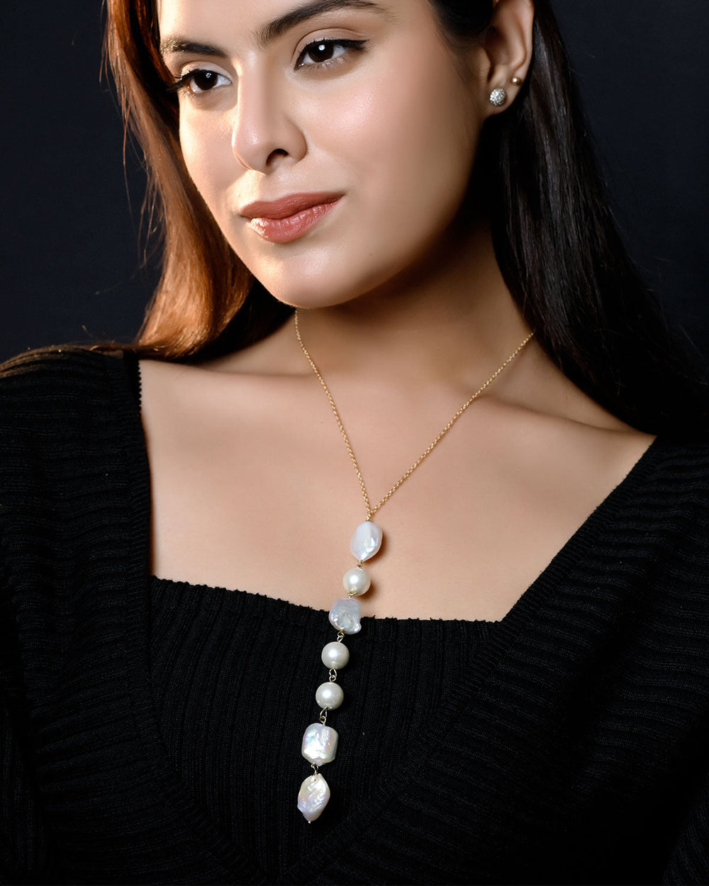 Dew Drops Chain Necklace with Freshwater and Shell Pearls