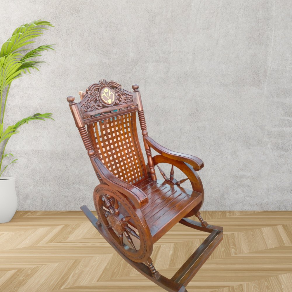 Shesham Wood Rocking chair - Kreate- Seating