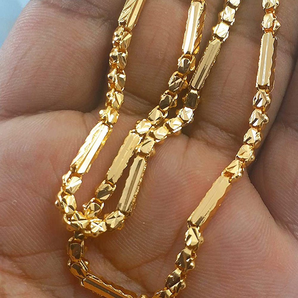 
                  
                    Shining Box Cutting Design Gold Plated Chain - Kreate- Neckpieces
                  
                