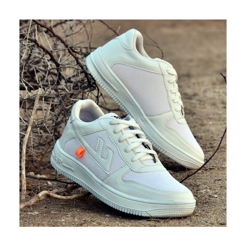 Shoeprix Unisex White Sneakers - Kreate- Men's Footwear