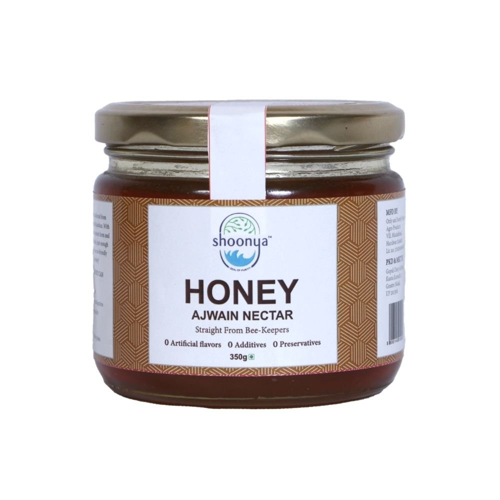 Shoonya Pure Nectar Ajwain Honey (350g) - Kreate- Jaggery & Honey