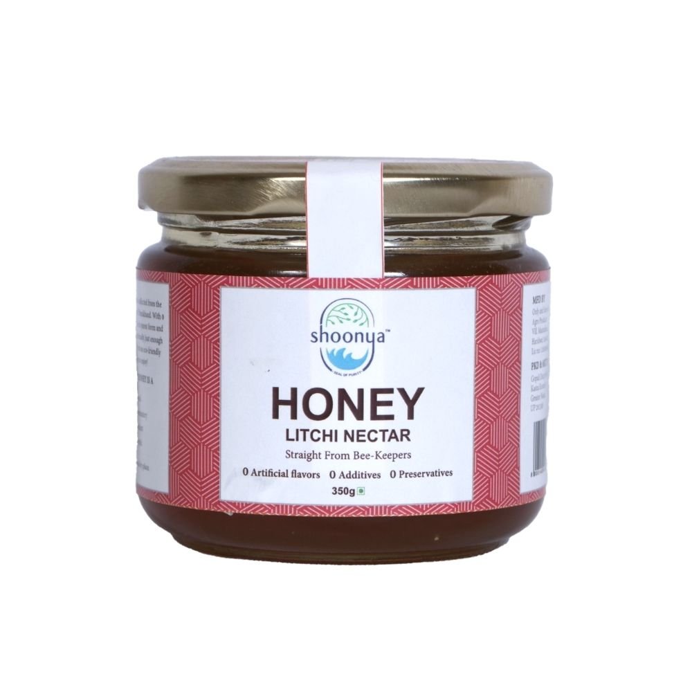 Shoonya Pure Nectar Litchi Honey (350g) - Kreate- Jaggery & Honey