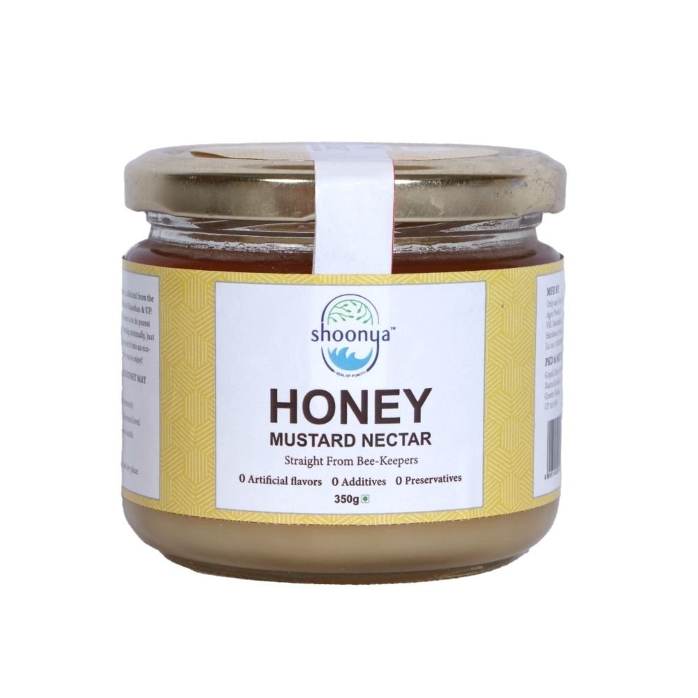 Shoonya Pure Nectar Mustard Honey (350g) - Kreate- Jaggery & Honey