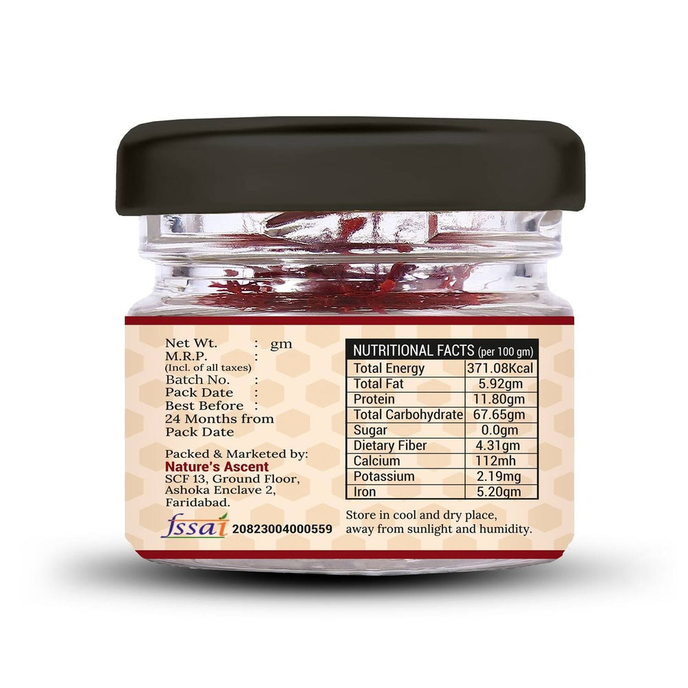 
                  
                    Nature’s Ascent Pure Kashmiri Saffron Mogra | Grade 1 | Handpicked, Unadulterated | Premium Deep Red Threads | Rich Aroma, Flavor & Color (1gm)
                  
                