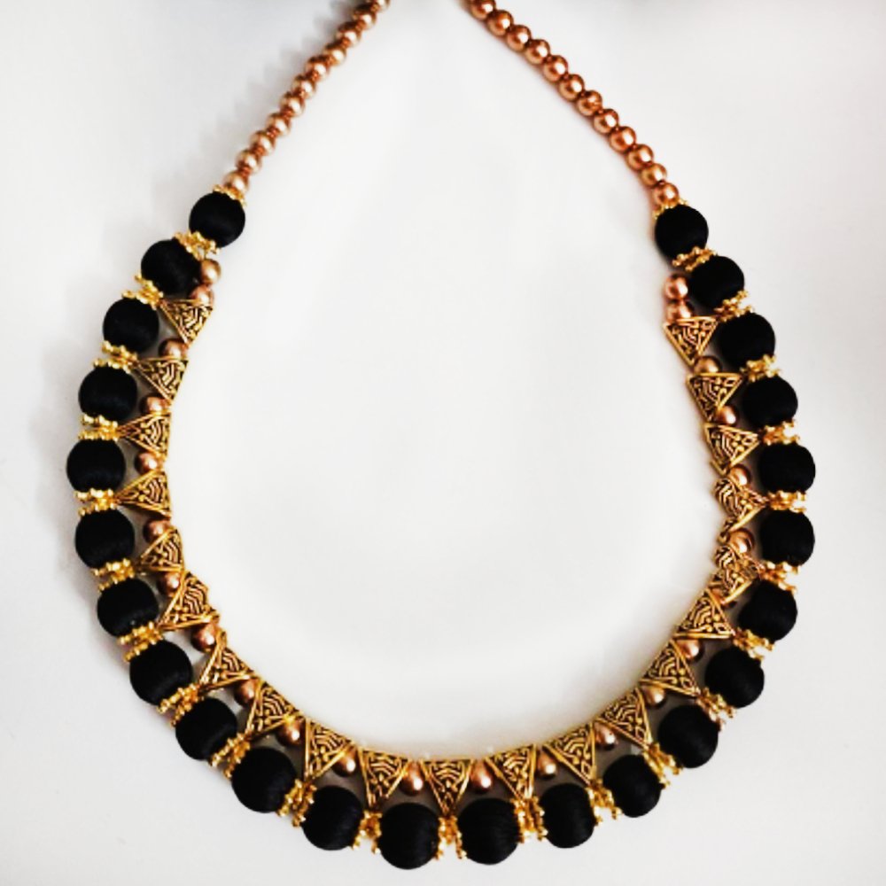 Silk Thread Bails Necklace - Kreate- Neckpieces